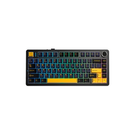 Клавиатура беспроводная + проводная Aula F75 (F75 G/W3 BDO) черный/темно-синий/оранжевый