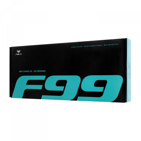Клавиатура беспроводная + проводная AULA F99 (F99 G/W3 WBP) белый/голубой/фиолетовый