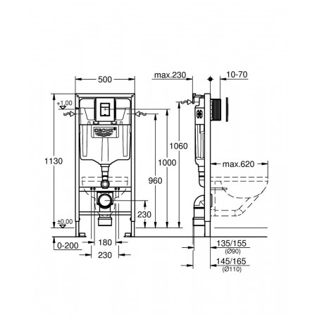 Инсталляция для писсуара GROHE Solido (38811KF0) белый