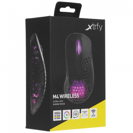 Мышь беспроводная + проводная Xtrfy M4 Wireless RGB (XG-M4W-RGB-BLACK) черный