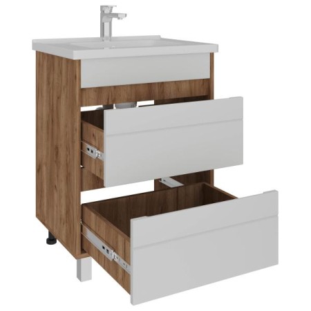 Тумба под раковину AVK Ирма (A2 ТР 2Я 600 К) (БЕЗ РАКОВИНЫ) дуб