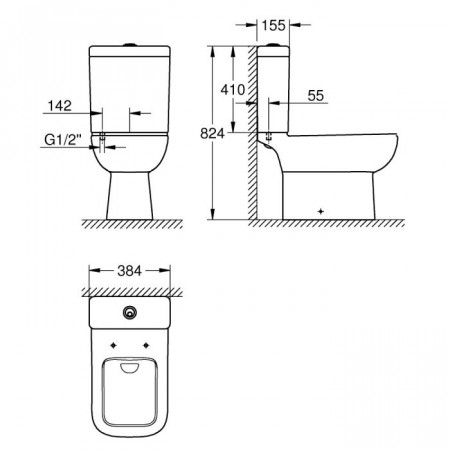 Бачок для унитаза GROHE BauEdge (39861000) альпин-белый