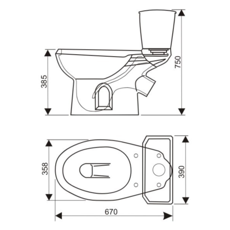 Унитаз Оскольская керамика Элисса Премьер (43301130405) белый