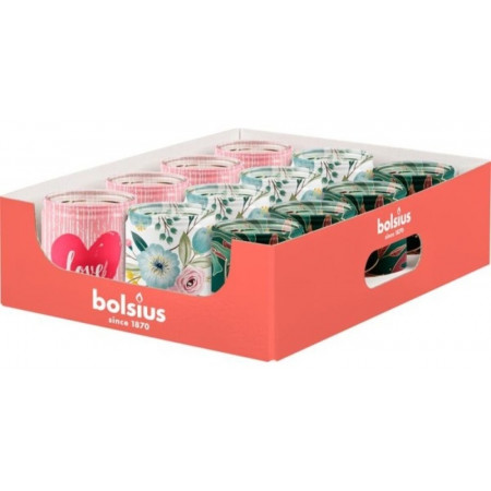 Свеча в стеклянном стаканчике Bolsius Love (103922386383) 3шт красный