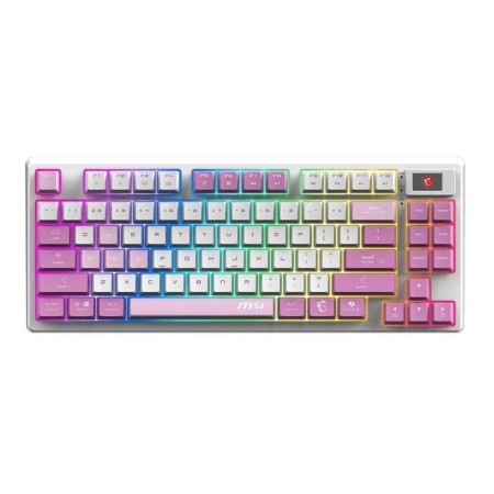 Клавиатура беспроводная + проводная MSI FORGE GK600 TKL WIRELESS VIOLET белый