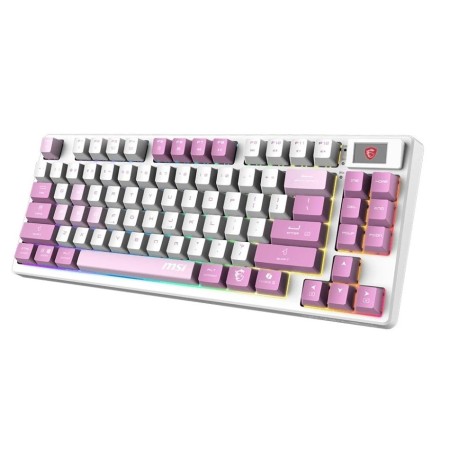 Клавиатура беспроводная + проводная MSI FORGE GK600 TKL WIRELESS VIOLET белый