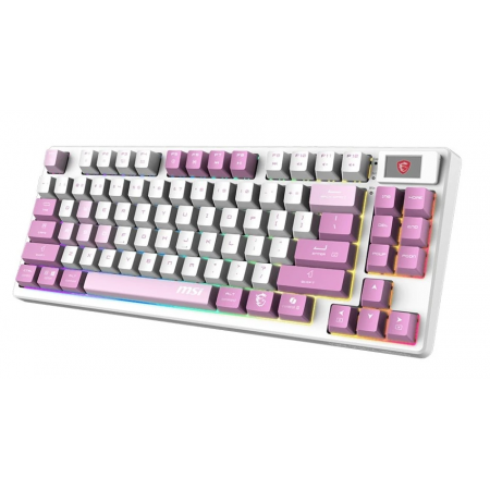 Клавиатура беспроводная + проводная MSI FORGE GK600 TKL WIRELESS VIOLET белый