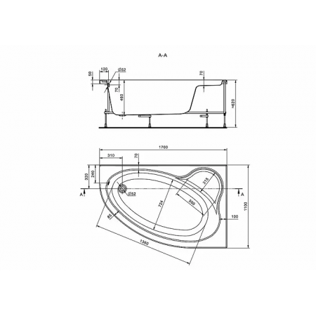 Ванны SANTEK ЭДЕРА 170х110 правая (1WH111994) белый