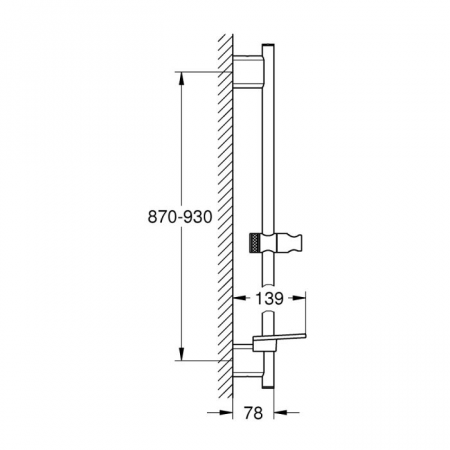 Душевая штанга GROHE 26603A00 тёмный графит глянец
