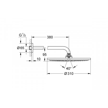 Верхний душ GROHE Rainshower (26066AL0) графит