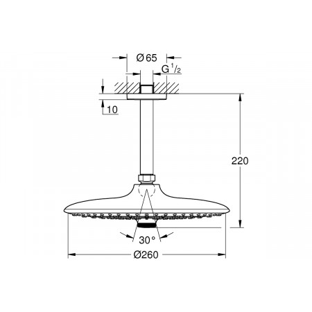 Верхний душ GROHE Euphoria 260 (26461000) хром
