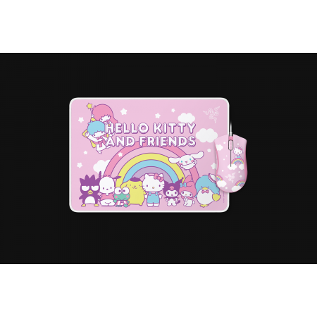 Мышь проводная Razer Goliathus Mouse + DeathAdder Essential, Hello Kitty Edition белый, розовый
