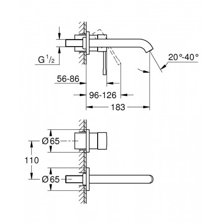 Внешняя часть смесителя для раковины GROHE Essence+ на 2 отверстия (19408001) хром
