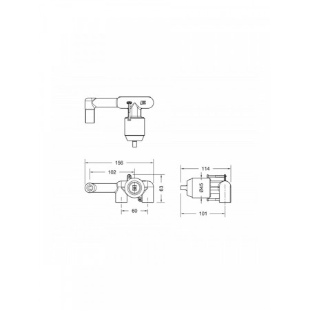 Скрытая часть для настенного смесителя BRAVAT Built-In D968K-ENG черный