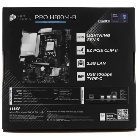 Материнская плата MSI PRO H810M-B черный