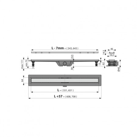 Колодец Alca Plast APZ20-550 Хром