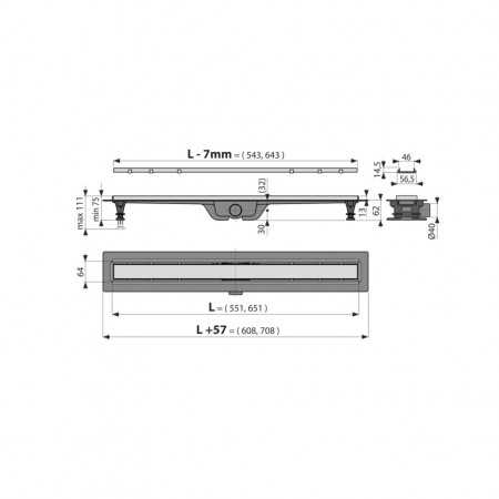 Колодец Alca Plast APZ20-750 Хром