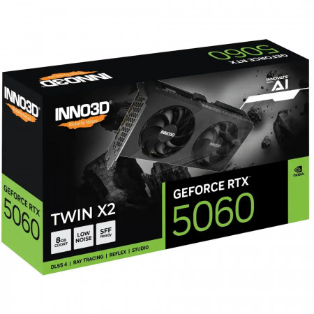 Видеокарта Inno3D GeForce RTX 5060 TWIN X2 OC (N50602-08D7-195071N) 8 Гб темно-серый