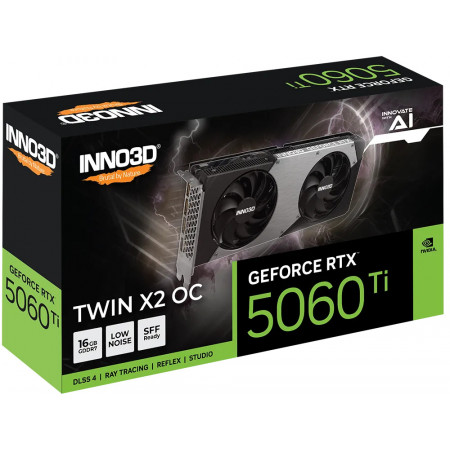 Видеокарта Inno3D GeForce RTX 5060 Ti TWIN X2 OC (N506T2-16D7X-191073N) 16 Гб темно-серый
