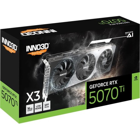 Видеокарта INNO3D GeForce RTX 5070 Ti X3 (N507T3-16D7-176068N) 16 Гб темно-серый