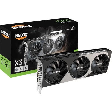 Видеокарта INNO3D GeForce RTX 5070 Ti X3 (N507T3-16D7-176068N) 16 Гб темно-серый