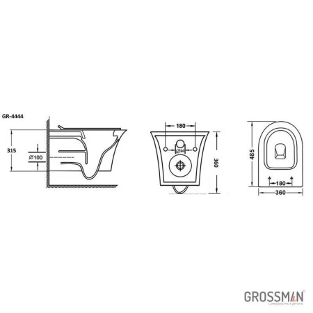 Унитаз Grossman GR-4444S белый