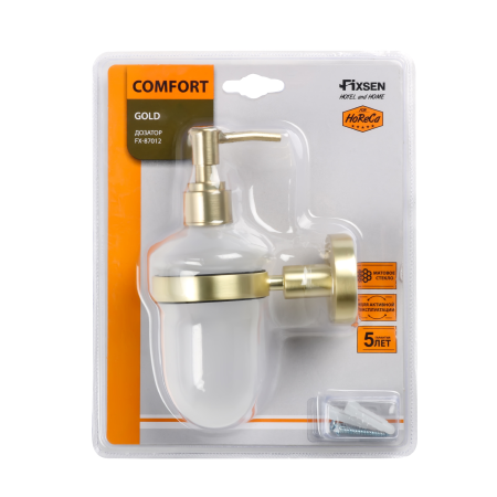 Дозатор для жидкого мыла Fixsen Comfort Gold FX-87012 золото