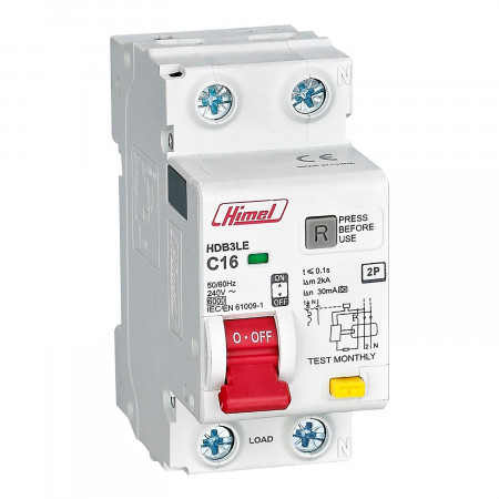 Автоматический выключатель Himel HDB3LE 2Р 40А 30мА AC (HDB3LE2C40) 40А белый