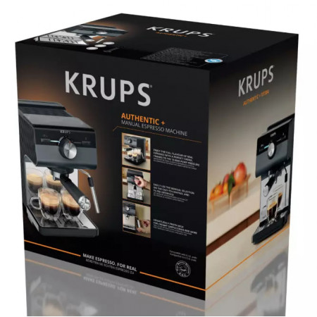 Кофеварка рожковая Krups Authentic XP384G10 серебристый