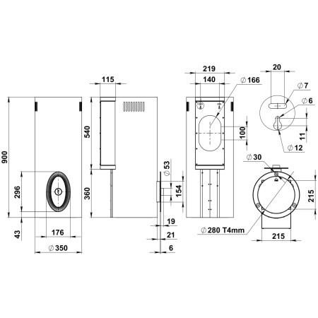 Вытяжка каминная Dessus DH‑101S серебристый