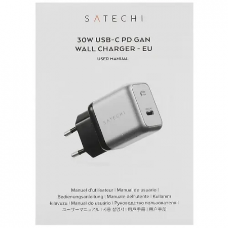 Сетевое зарядное устройство SATECHI 30W USB-C GaN Wall Charger - EU (ST-UC30WCM-EU) серый