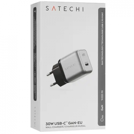 Сетевое зарядное устройство SATECHI 30W USB-C GaN Wall Charger - EU (ST-UC30WCM-EU) серый