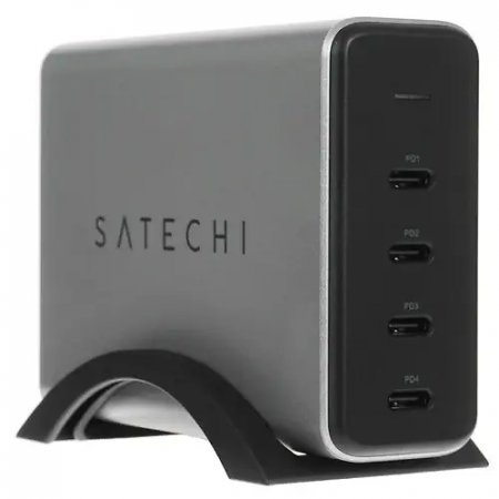 Сетевое зарядное устройство SATECHI 165W USB-C 4-Port PD GaN Charger - EU (ST-UC165GM-EU) серый