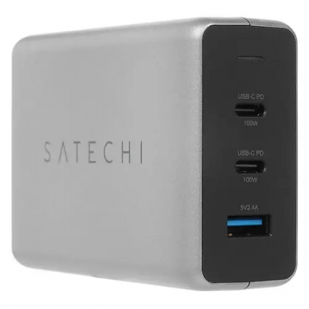 Сетевое зарядное устройство SATECHI 100W USB-C PD Compact Charger- EU (ST-TC100GM-EU) серый