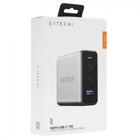 Сетевое зарядное устройство SATECHI 100W USB-C PD Compact Charger- EU (ST-TC100GM-EU) серый