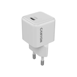 Сетевое зарядное устройство CANYON charger CU20C GaN 20W 1xPD EU (CNS-CUW20C) белый