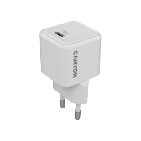 Сетевое зарядное устройство CANYON charger CU20C GaN 20W 1xPD EU (CNS-CUW20C) белый
