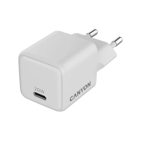 Сетевое зарядное устройство CANYON charger CU20C GaN 20W 1xPD EU (CNS-CUW20C) белый