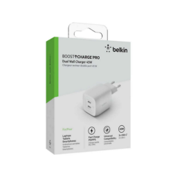 Сетевое зарядное устройство BELKIN 45W USB-C PD WALL CHARGER WITH PPS (WCA013KQWH) белый