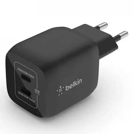 Сетевое зарядное устройство BELKIN 45W USB-C PD WALL CHARGER WITH PPS (WCA013KQBK) черный