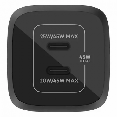 Сетевое зарядное устройство BELKIN 45W USB-C PD WALL CHARGER WITH PPS (WCA013KQBK) черный