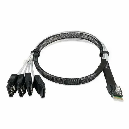 Кабель Slimline x8 to 4x SATA Supermicro CBL-SAST-1275A-100 черный