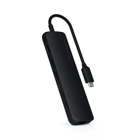 Кабель USB 3.2 Gen 1 Type-A х 2, USB 3.2 Gen 1 Type-C SATECHI USB-C Slim Multi-Port with Ethernet Adapter (ST-UCSMA3K) черный