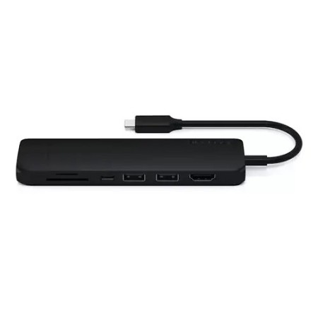 Кабель USB 3.2 Gen 1 Type-A х 2, USB 3.2 Gen 1 Type-C SATECHI USB-C Slim Multi-Port with Ethernet Adapter (ST-UCSMA3K) черный