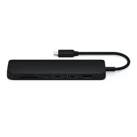 Кабель USB 3.2 Gen 1 Type-A х 2, USB 3.2 Gen 1 Type-C SATECHI USB-C Slim Multi-Port with Ethernet Adapter (ST-UCSMA3K) черный