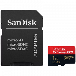 1 Тб Карта памяти SanDisk Extreme PRO SDXC (SDSQXCD-1T00-GN6MA) черный + адаптер