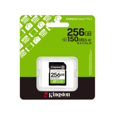 256 ГБ Карта памяти Kingston Canvas Select Plus SDXC (SDS3/256GB) черный + адаптер