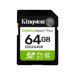 64 ГБ Карта памяти Kingston Canvas Select Plus SDXC (SDS3/64GB) черный