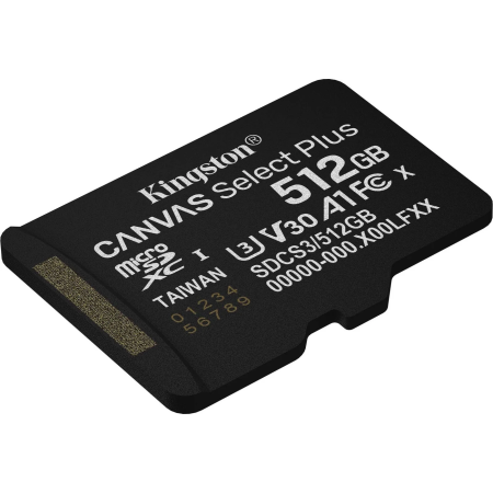 512 Гб Карта памяти Kingston Canvas Select Plus microSDXC (SDCS3/512GBSP) черный