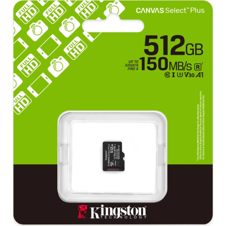 512 Гб Карта памяти Kingston Canvas Select Plus microSDXC (SDCS3/512GBSP) черный